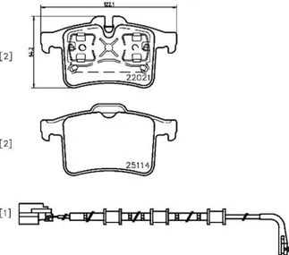 Hella Pagid Rear Disc Brake Pad Set - C2P25493